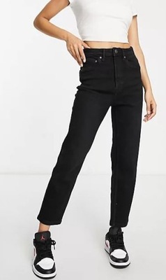 STRADIVARIUS MOM JEANS PETITE CZARNE 42 NMA