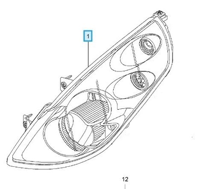 95528874 REFLEKTORIUS KAIRYSIS PRIEK. ORIGINALAS OE OPEL MOVANO B 2010- 