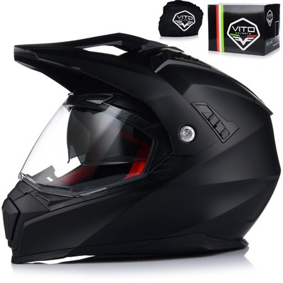 CASCO PARA MOTOCICLETA | VITO MOLINO MATE | ENDURO CROSS QUAD ATV + VENTANAS + TAPAOBJETIVO  