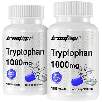 IRONFLEX L-TRYPTOPHAN 1000mg 100tab x2 CZYSTY TRYPTOFAN SEN STRES DEPRESJA