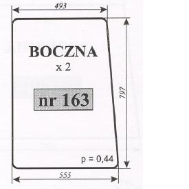 szyba boczna do ciągnika T25 Władimirec