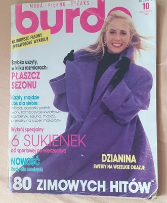 Burda moda piękno relaks 10/1990 z wykrojami