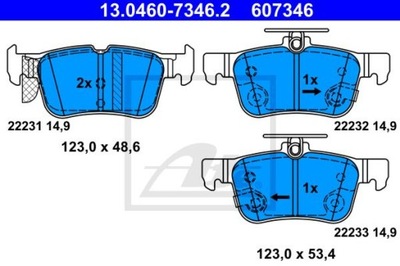 ATE 13.0460-7346.2 TRINKELĖS STABDŽIŲ GAL. FORD FOCUS GALAXY KUGA MONDEO S-MAX 