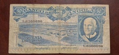 BANKNOT ANGOLA PORTUGALSKA 50 ESCUDOS 1962 ROK RZADKI