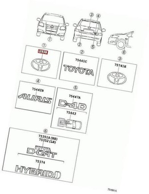 CON TOYOTA LOGOTIPO EMBLEMA PARTE DELANTERA RAV 4 IV 12-15  