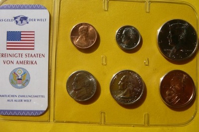 SET 6 SZT CENT DOLLAR USA KENNEDY SACAGAWA MENNICZE