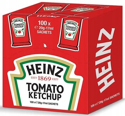 Jednorazový kečup vo vreckách HEINZ 17ml x 100