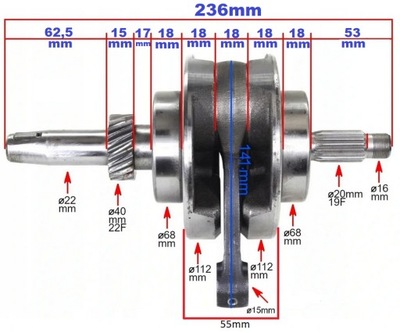 KPL. WAŁ KORBOWY POWER FORCE Quad Bashan 200/250cc