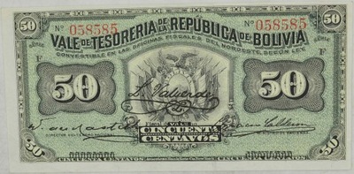 4.fu.Bolivia, 50 Centavos 1902 rzadki, St.1-