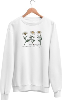Bluza Rumianek Kwiaty Biała 4 L