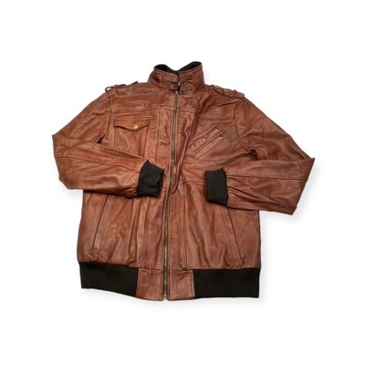 Skórzana kurtka męska z kapturem Real Leather M