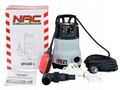Pompa zatapialna NAC do wody brudnej 400W 9000 l/h