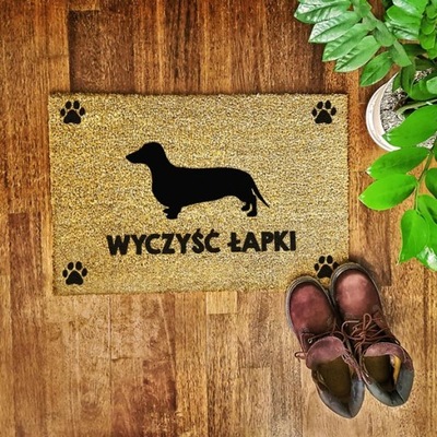 Wycieraczka z psem jamnik Łapki ponad 70 ras