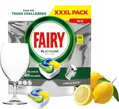 FAIRY KAPSUŁKI DO ZMYWARKI PLATINUM ALL IN ONE LEMON 96SZT