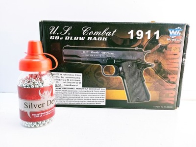 Pistolet wiatrówka WinGun U.S. Combat 1911 WCB4-613B + CO2 + śrut