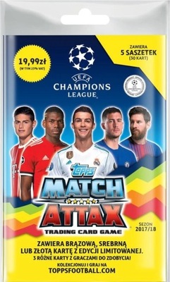 CHAMPIONS LEAGUE 2017 /18 MATCH BLISTER 5 Saszetek