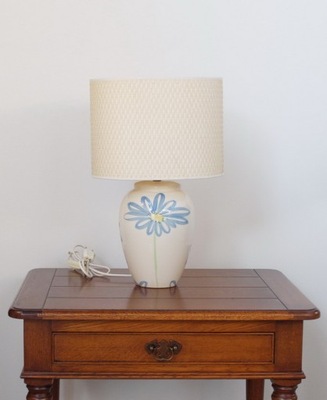 Lampka stołowa ceramiczna z motywem kwiatowym !