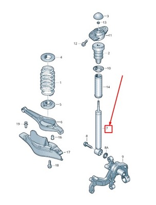 Vw beetle 5c rear shock абсорбер 5c0513029s фото №1