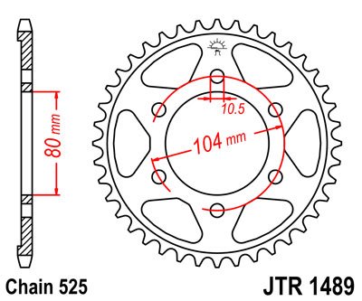 ENGRANAJE PARTE TRASERA JT 40-ZEBOW KLZ 1000 2012-2016  