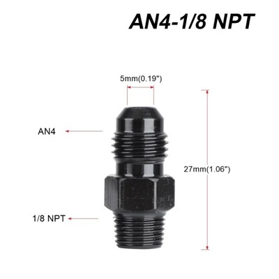 Hose Fitting Bare Thread Aluminum Straight AN Flare Male to NPT Pipe~10648