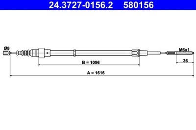 CABLE FRENOS DE MANO VW PARTE TRASERA GOLF 91-97 LEWY/PRAWY 24.3727-0156.2  