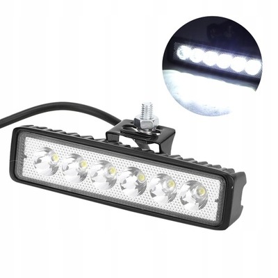 12v автомобільні світло робочий 6led 18w світло do рух dziennej 6000k фото №1