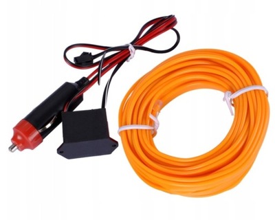 2M ŚWIATŁOWÓD EL WIRE LED TAŚMA PASEK AMBIENT OŚWIETLENIE 12V POMARAŃCZOWY
