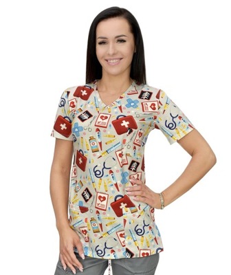 Bluza medyczna we wzorki scrubs kolor Gabi XS