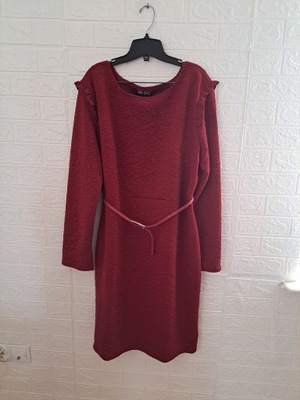 Ciepła bordowa sukienka Collection rozmiar 54/56