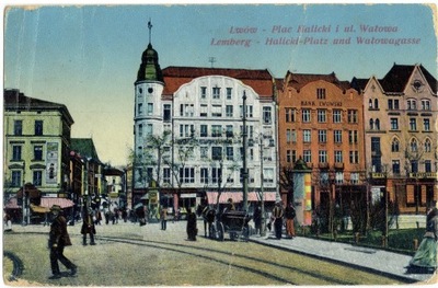Lwów, Pl. Halicki, kolorowa 1917 r