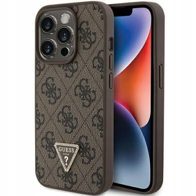 ETUI GUESS LEATHER 4G TRIANGLE DO IPHONE 15 PRO