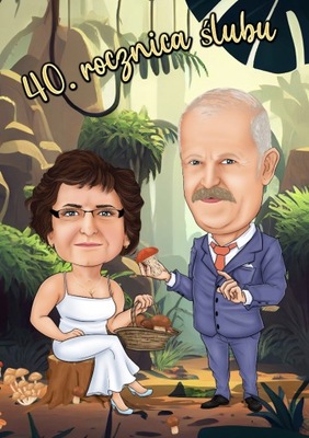 karykatura prezent ślubna wesele 2 osoby