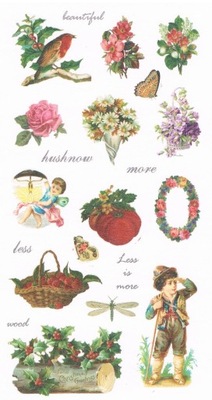 ARKUSZ Z NAKLEJKAMI DO SCRAPBOOKINGU VINTAGE