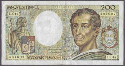Francja - 200 franków 1987 (VG)