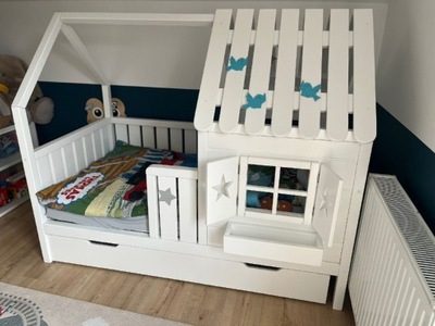 łóżko drewniane łóżeczko domek 80x160