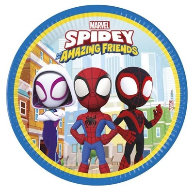 Talerzyki papierowe Spidey & His Amazing Friends 23cm 8szt. Godan