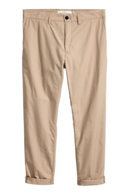 H&M Logg beżowe spodnie rurki męski chinos r 38