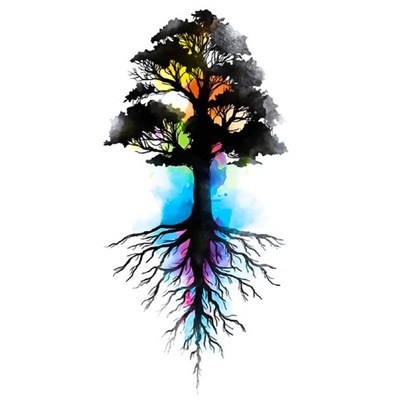 Tatuaż tymczasowy drzewo korzenie