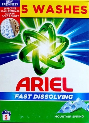 Ariel Fast Dissolving Mountain Spring Proszek do Prania 5prań/ 275g