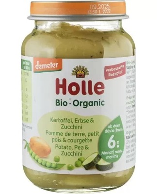 Holle Danie Bio ziemniaki z groszkiem i cukinią po 6 miesiącu 190g