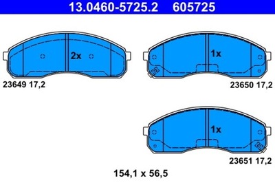 КОЛОДКИ ТОРМОЗНЫЕ KIA ПЕРЕД CARNIVAL/PREGIO 95-06 13.0460-5725.2