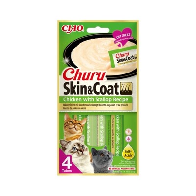 Inaba Cat Churu Creme Skin Coat Chicken Scal 4x14g