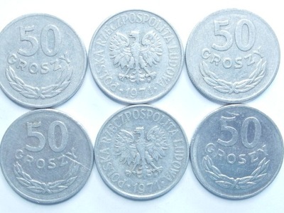 Moneta 50 gr groszy 1971 r ładna