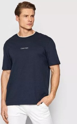 CALVIN KLEIN T-SHIRT CASUAL Z LOGO BORDOWY M 2SPD