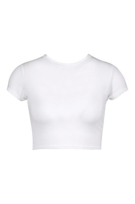 Z1D203 Boohoo boohoo biały dopasowany krótki t-shirt cropped 38 M