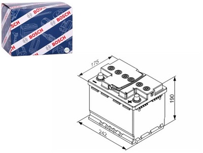 BATTERY BOSCH 12V 60AH 680A START&STOP AGM P + 1 242X175X190 B13  