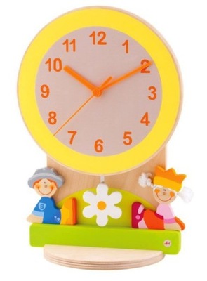 Drewniany wahadłowy zegar dla dzieci SEVI