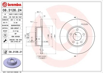 ДИСК ТОРМОЗНОЙ ЗАДНЯЯ UV ALFA ROMEO 156 97-02