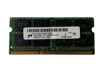 Micron 4GB DDR3 2RX8 DDR3 1333MHZ PC3 10600S 9 11 FP RAM570