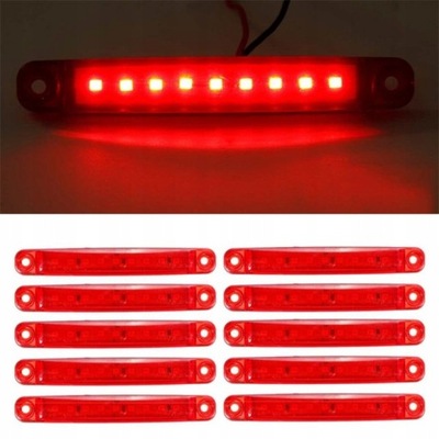 10 PIEZAS FARO LUZ DE POSICIÓN 9 DIODO LUMINOSO LED 12V 24V ROJO  